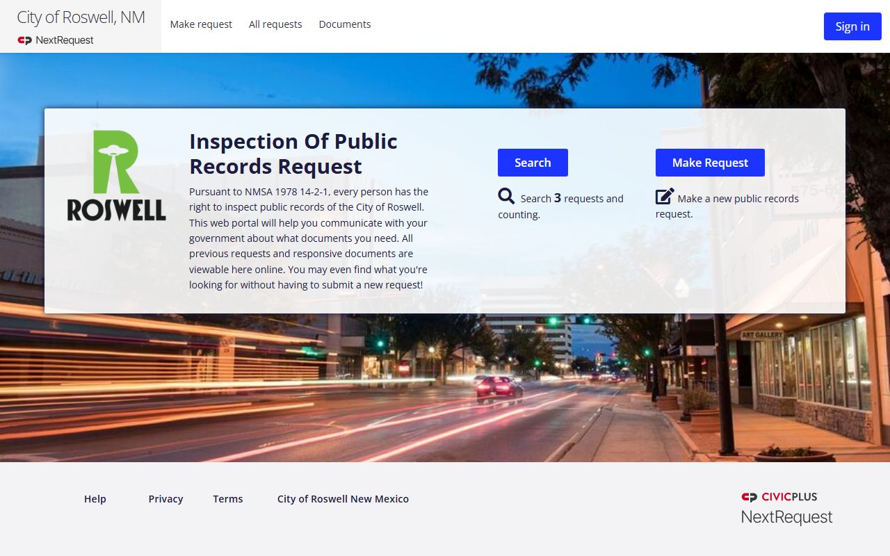 Chaves County Clerk of Court records Roswell NextRequest portal