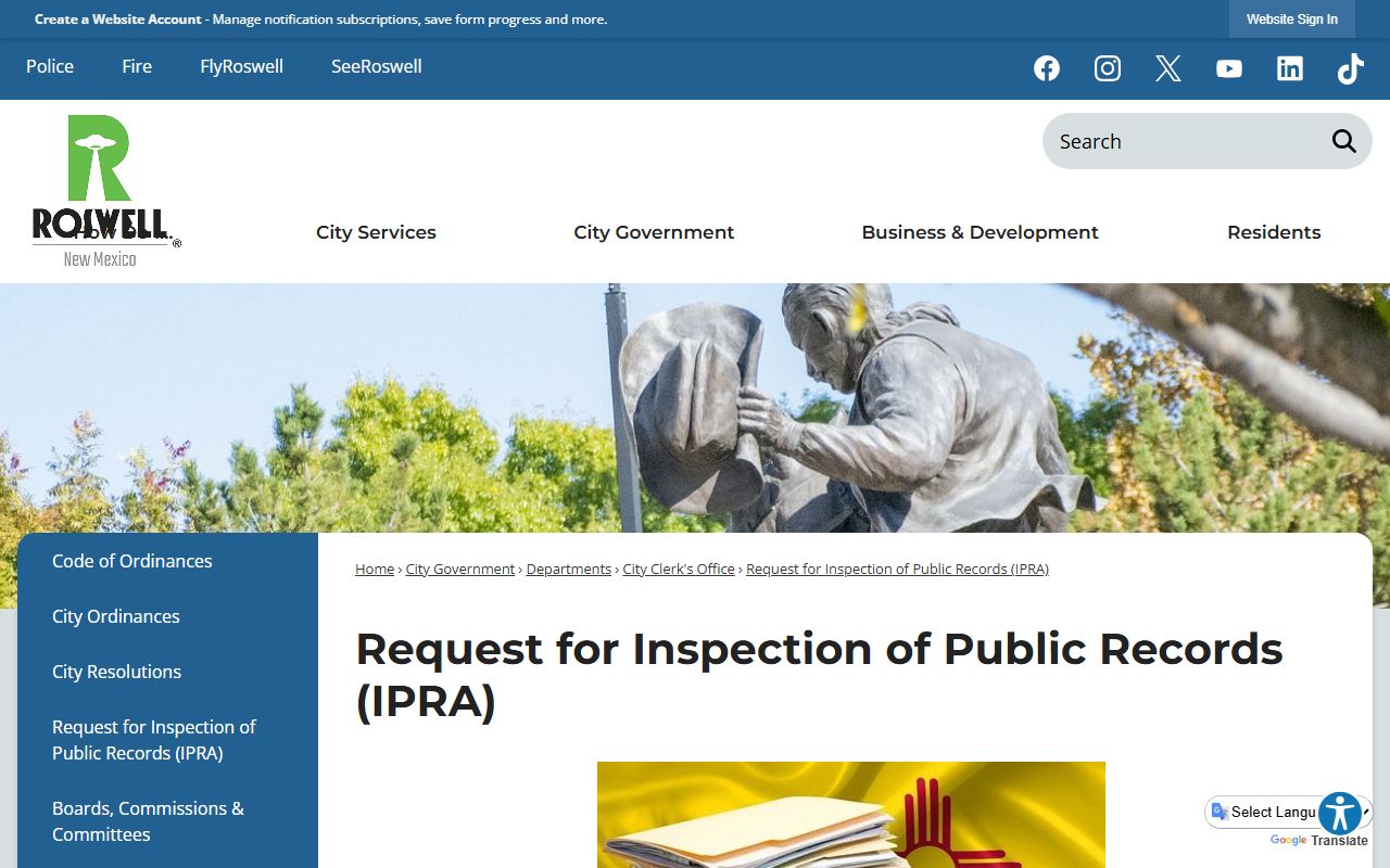 Chaves County court dockets Roswell public records request options