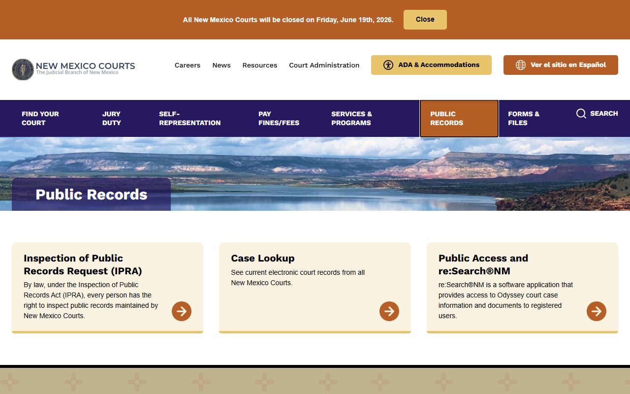 Chaves County Court records New Mexico Courts public records page