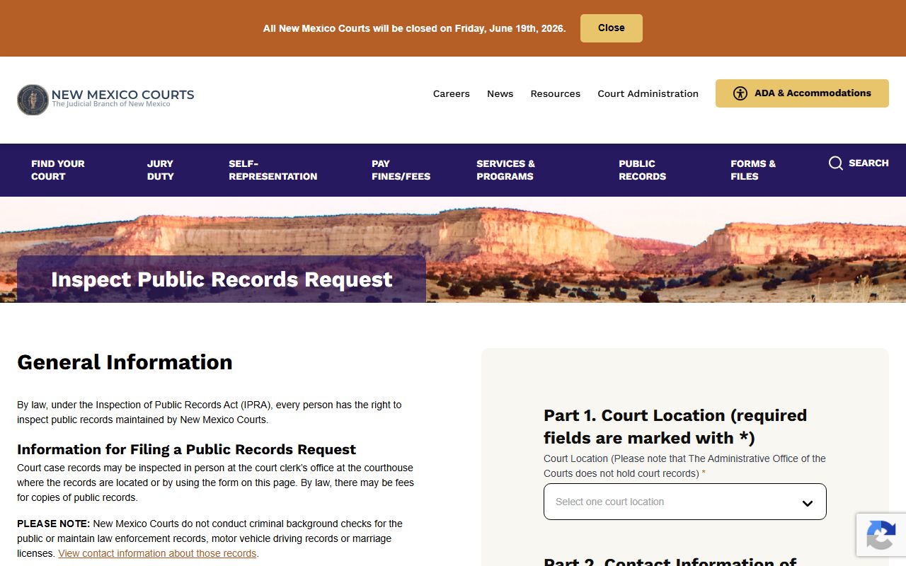 Chaves County Court records New Mexico Judiciary IPRA portal