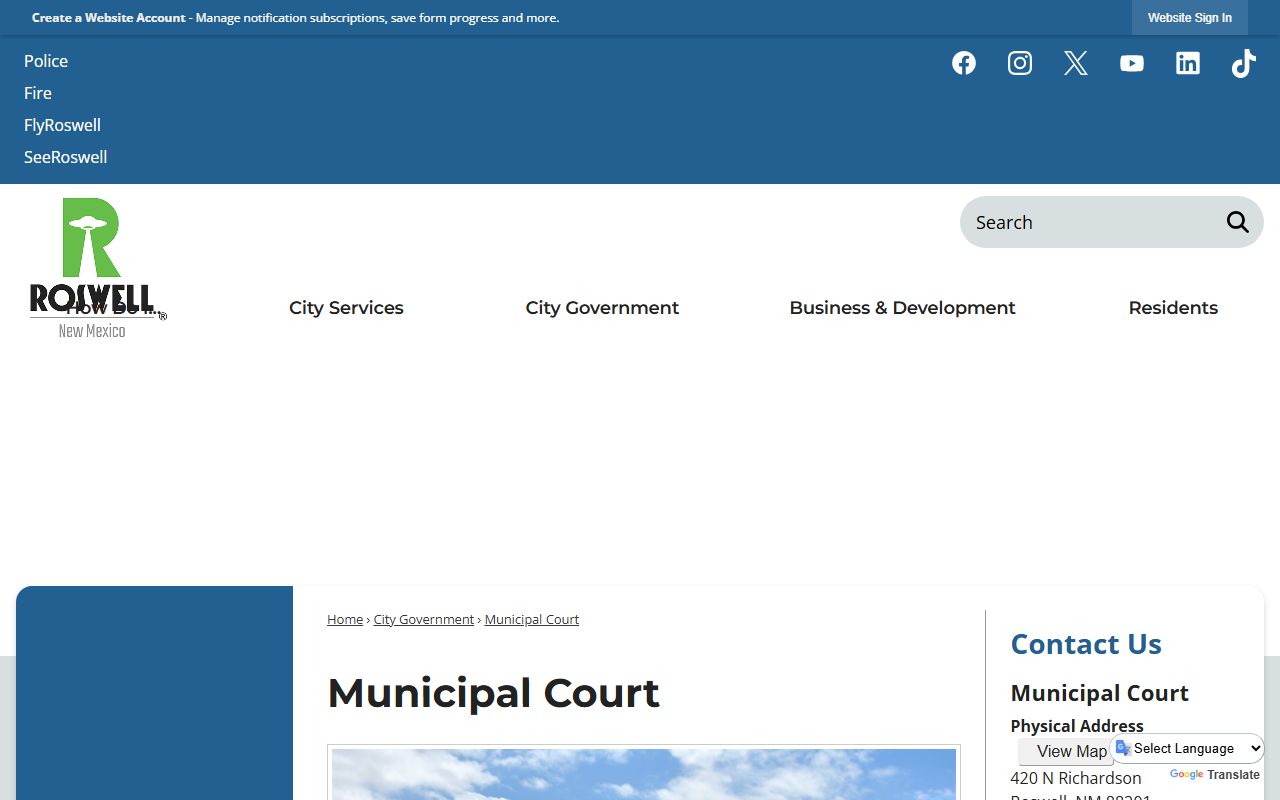 Chaves County Court records Roswell Municipal Court