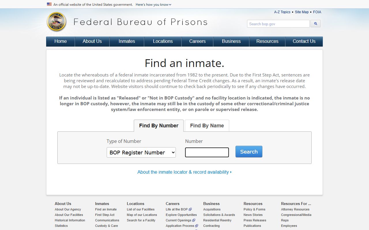 Chaves County inmate records Federal Bureau of Prisons locator