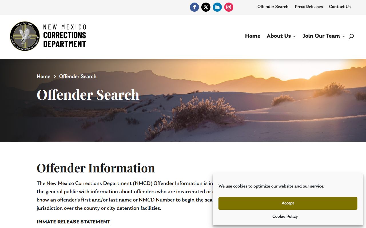 Chaves County inmate records New Mexico Corrections Department offender search
