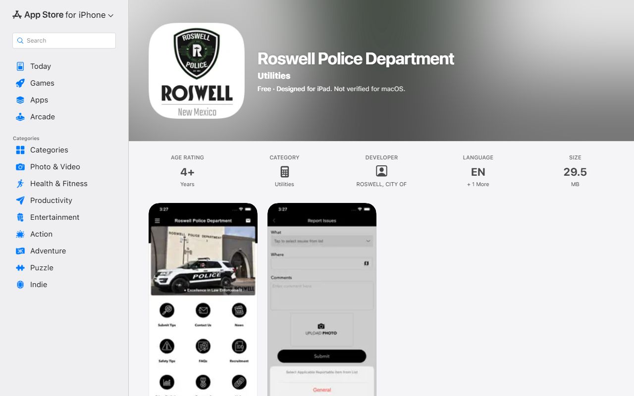 Chaves County traffic court records Roswell Police Department iOS app